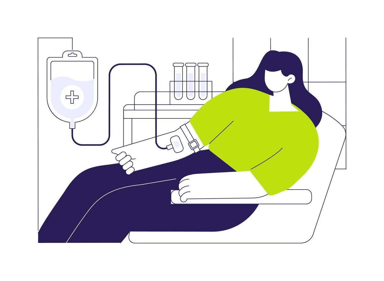Blood donation abstract concept illustration. vector
