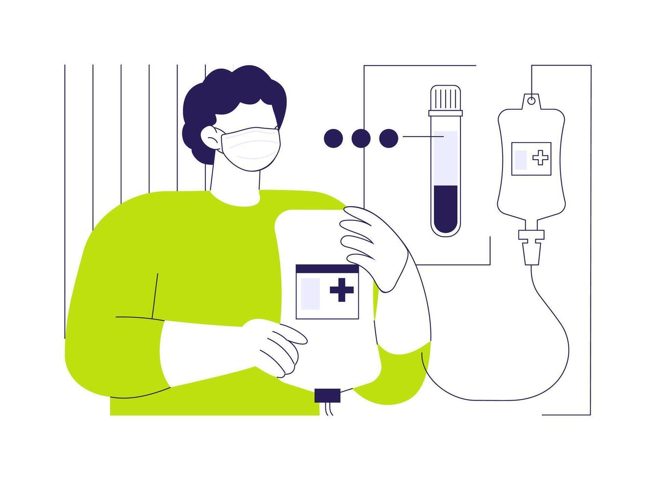 Plasma donation abstract concept illustration. vector