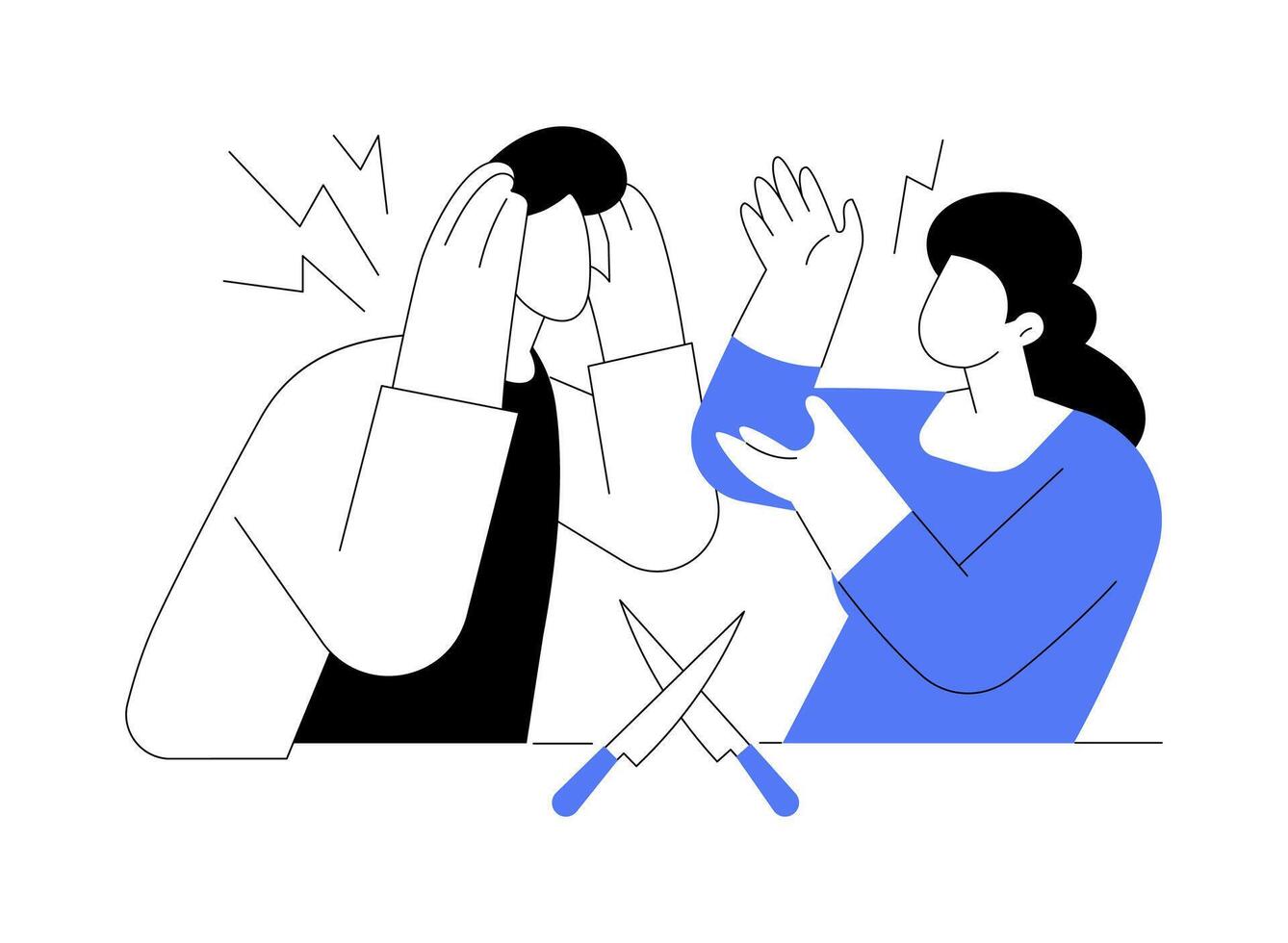Fighting isolated cartoon illustrations. vector