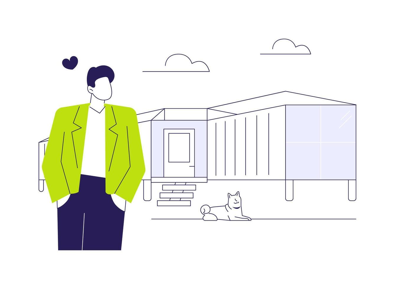 Shipping container home abstract concept illustration. vector