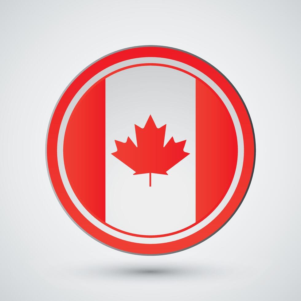 Round Canadian flag background design template vector