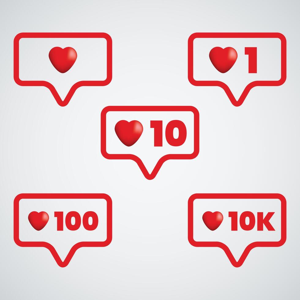 Modern Like button Social media notification icon vector