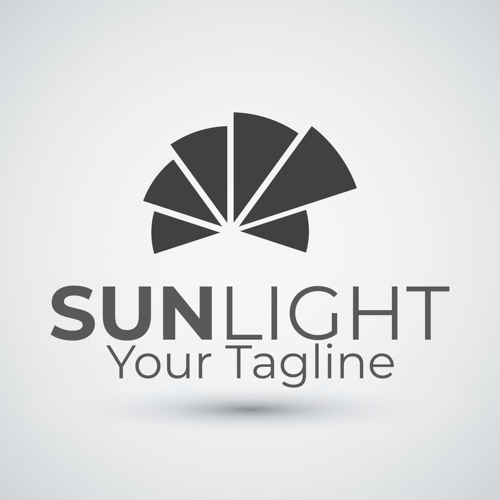 Flat sun light logo design icon template vector