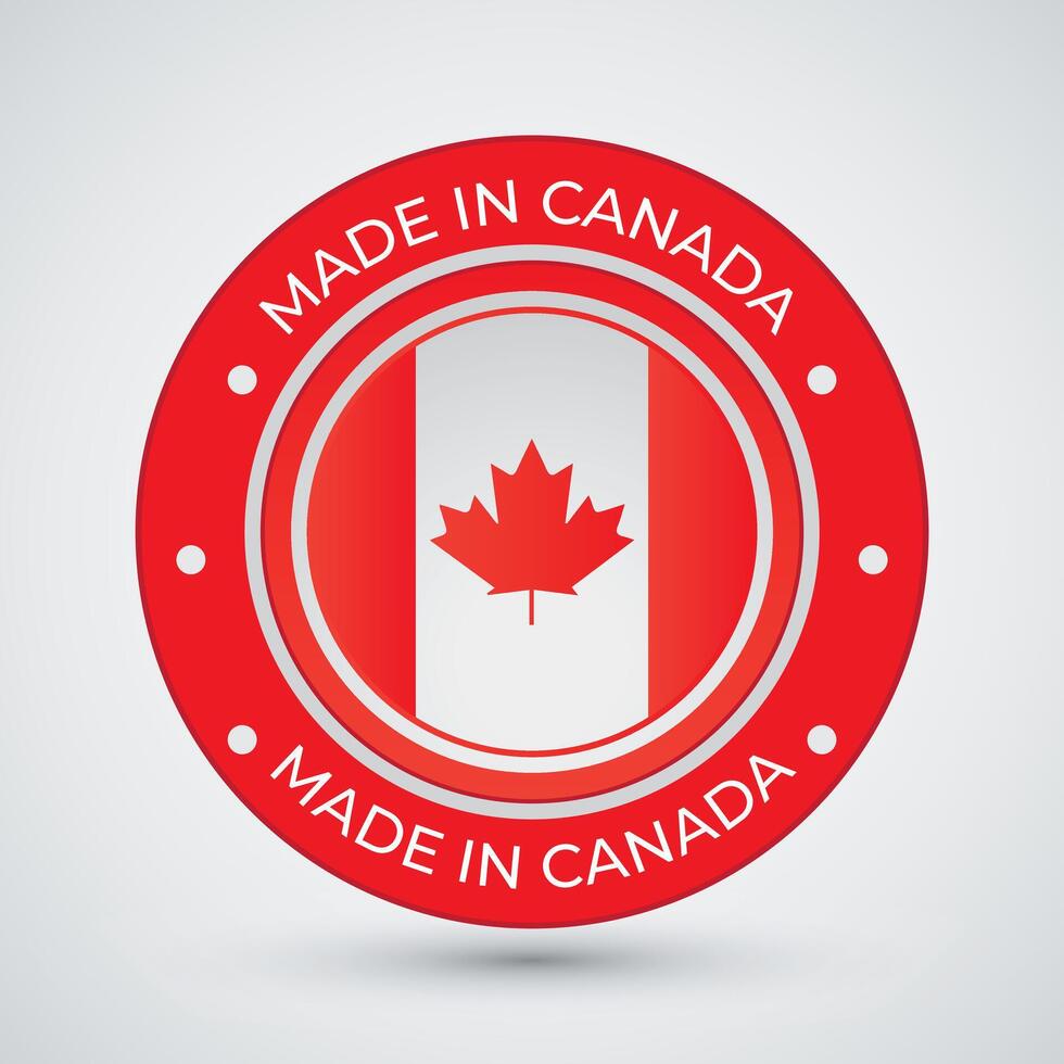 Modern made in Canada badge isolated illustration design template vector