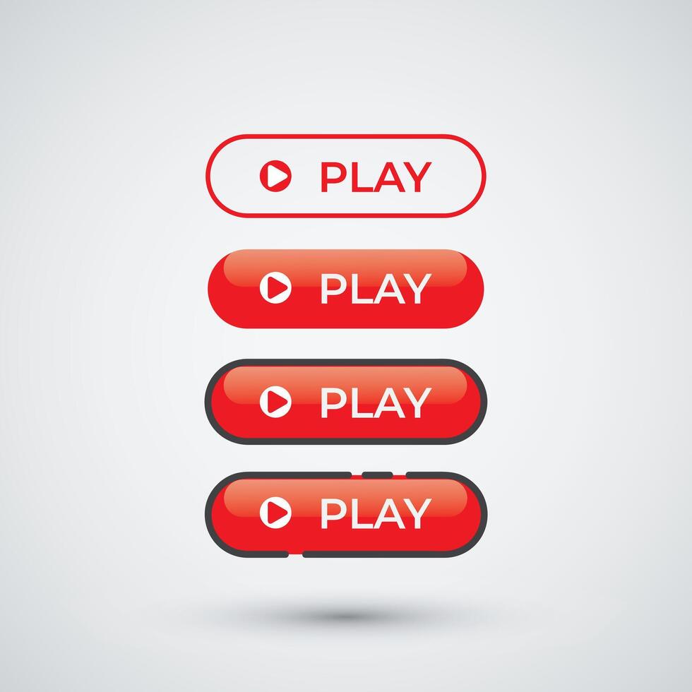 Play button on white background design template vector
