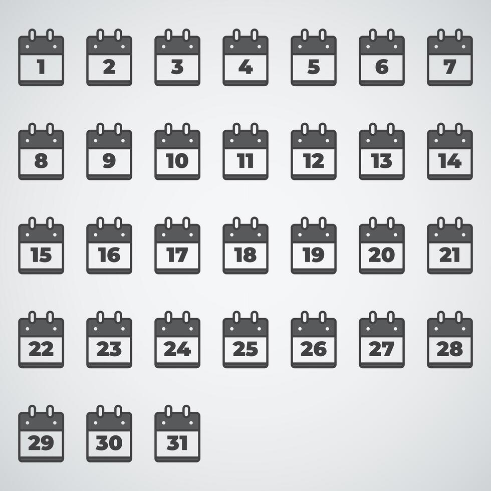 Calendar number flat icon full design vector