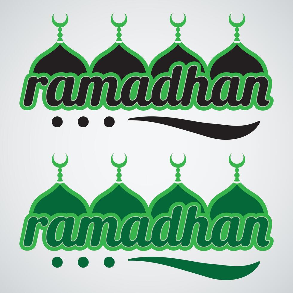 Ramadhan kareem lettering banner design vector