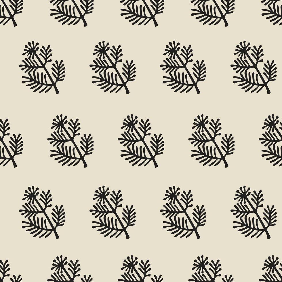 A modern and minimalistic pattern incorporating botanical motifs. This stylish illustration showcases trendy geometric flowers against a groovy backdrop in a boho style. vector