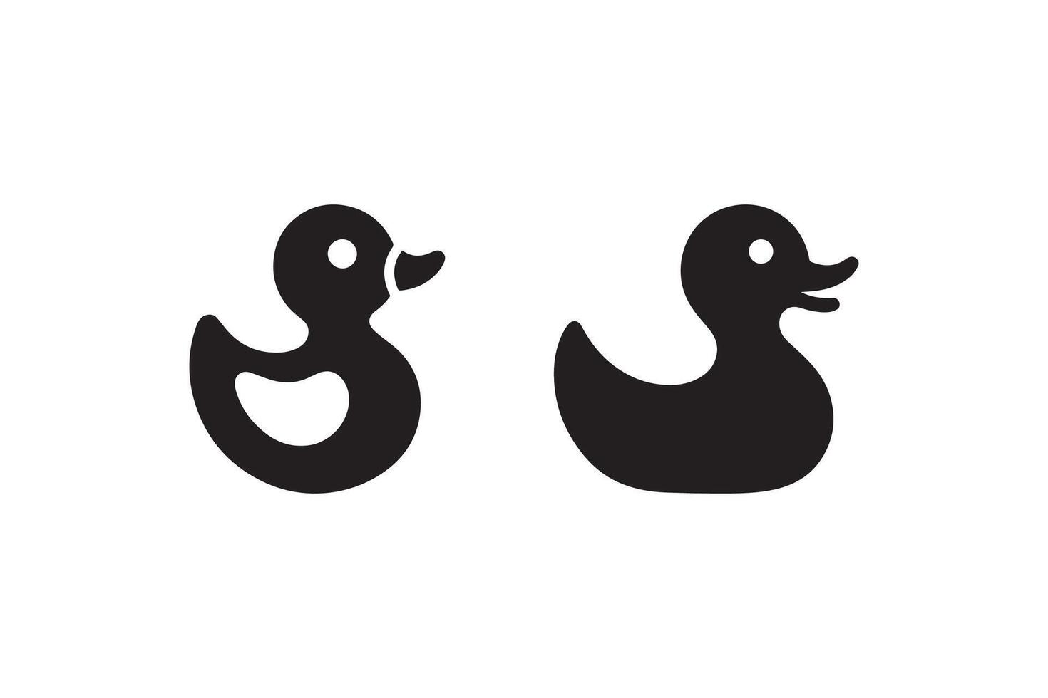 Two black and white ducks on a white background vector