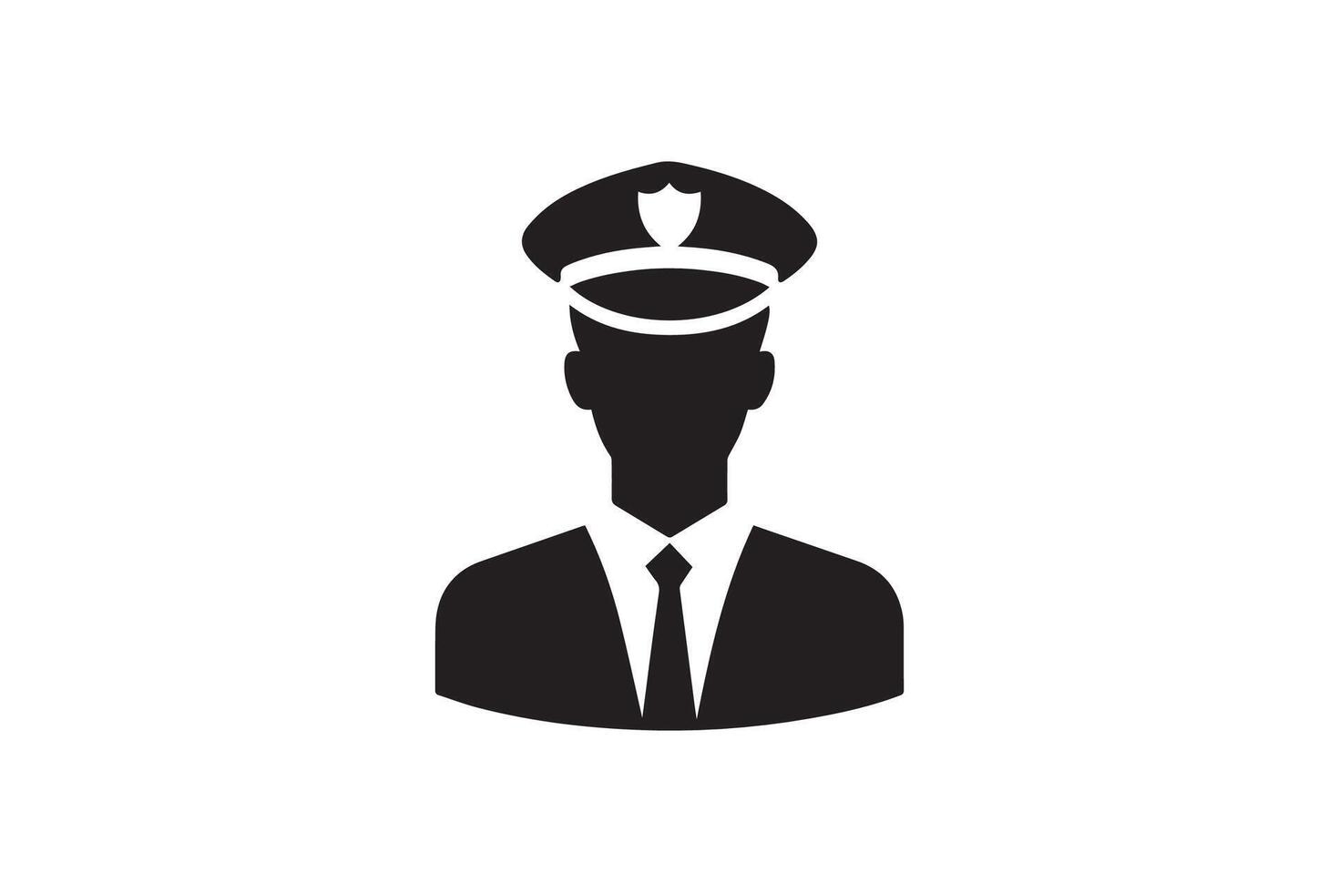 A black and white silhouette of a man in a police uniform vector