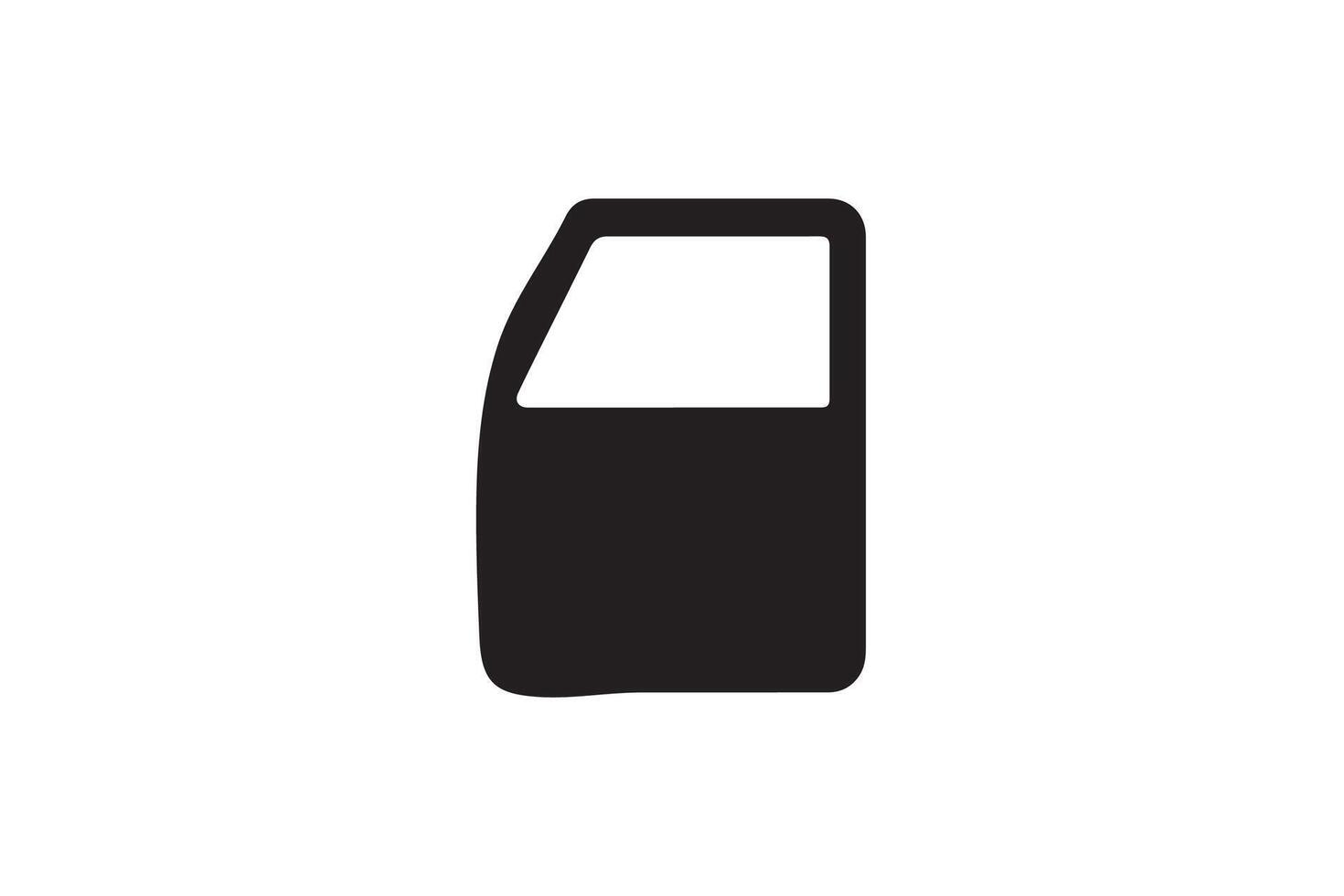 A black and white icon of a door vector