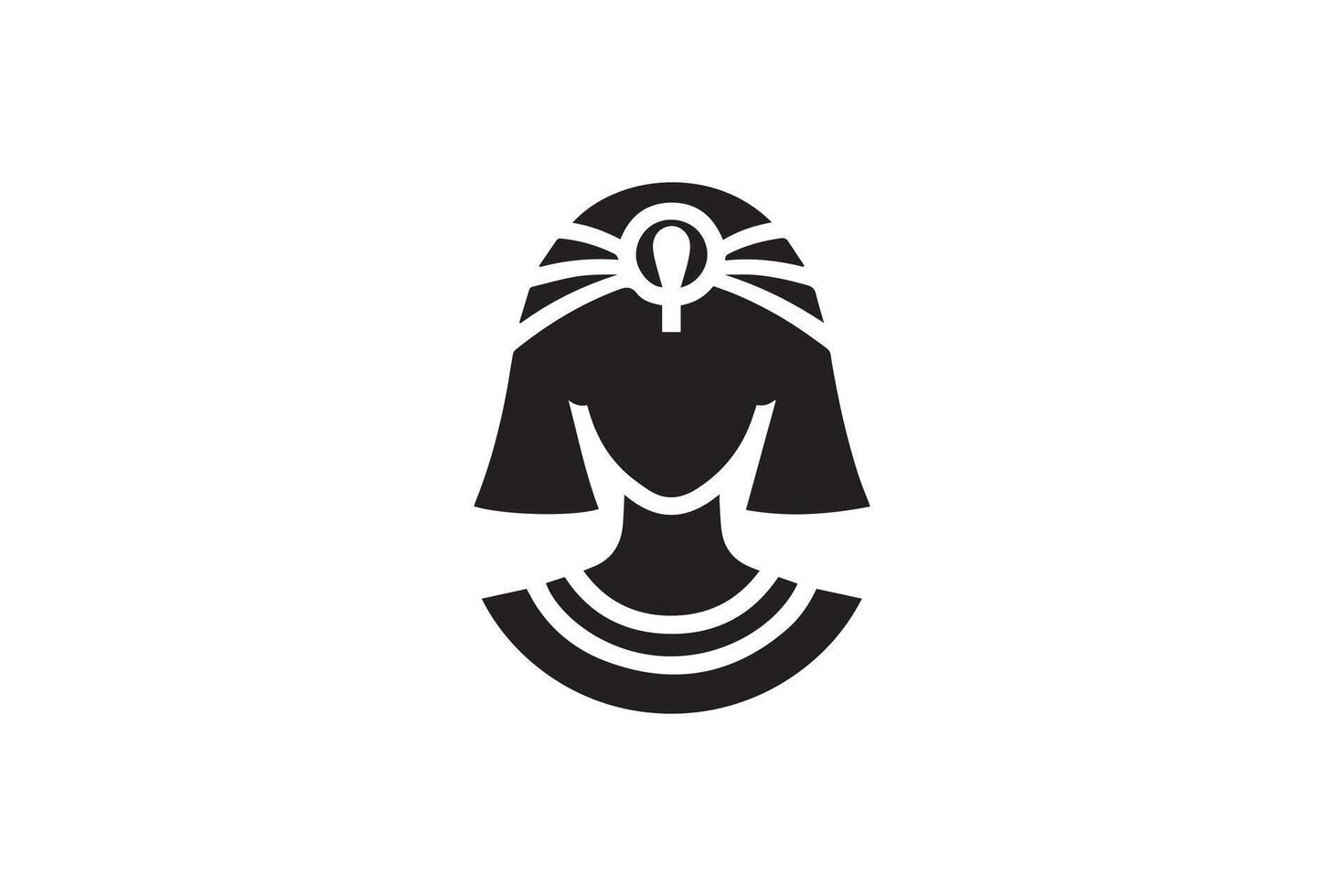 An egyptian woman with a headdress on her head vector