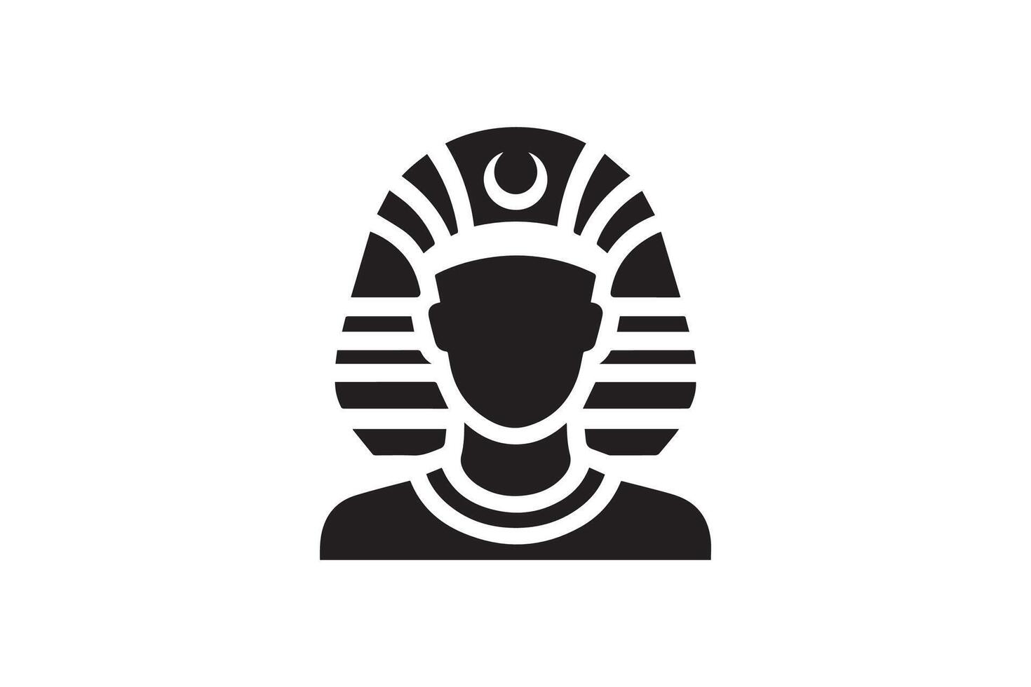 An egyptian pharaoh icon, black and white vector