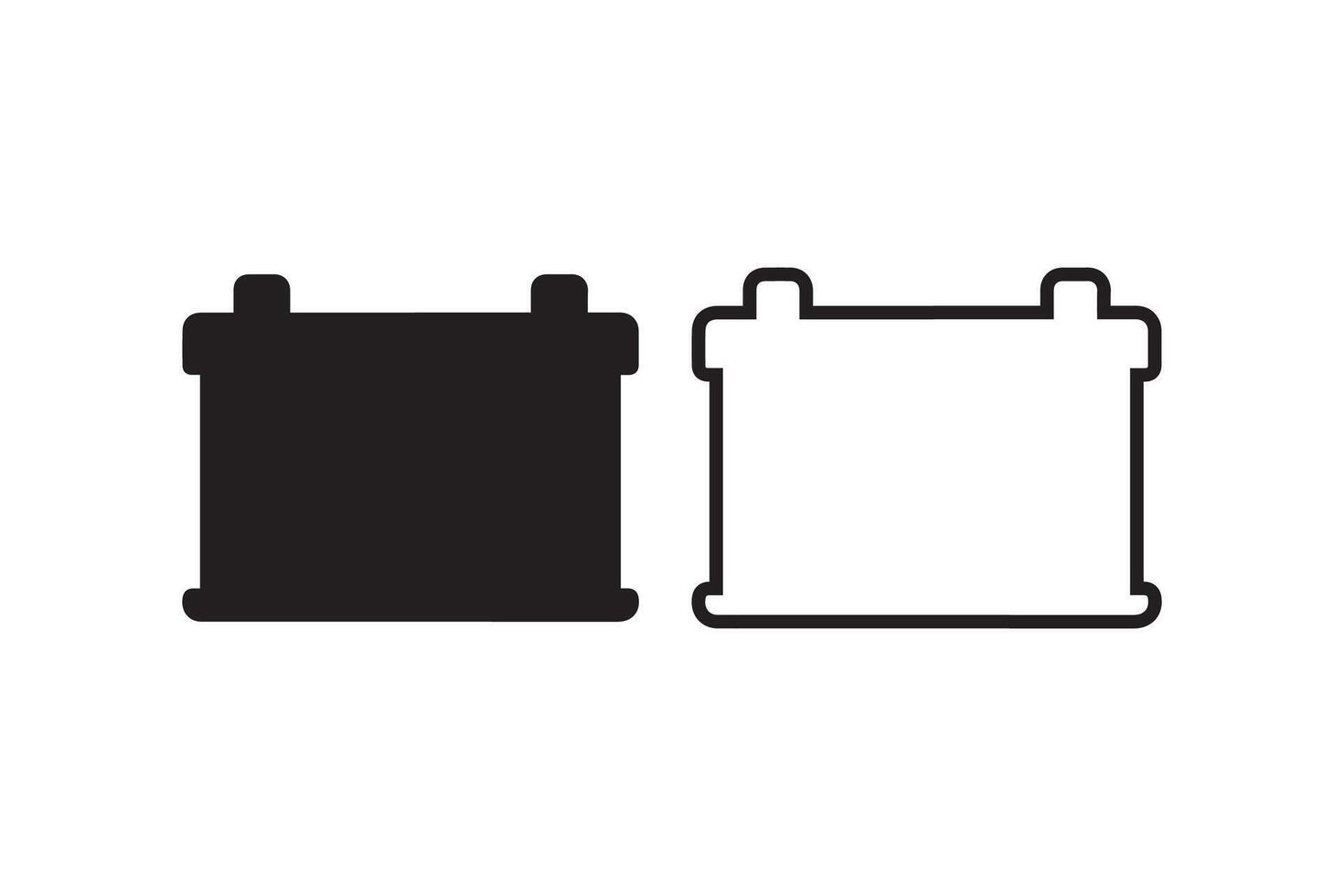 A black and white icon of a battery vector