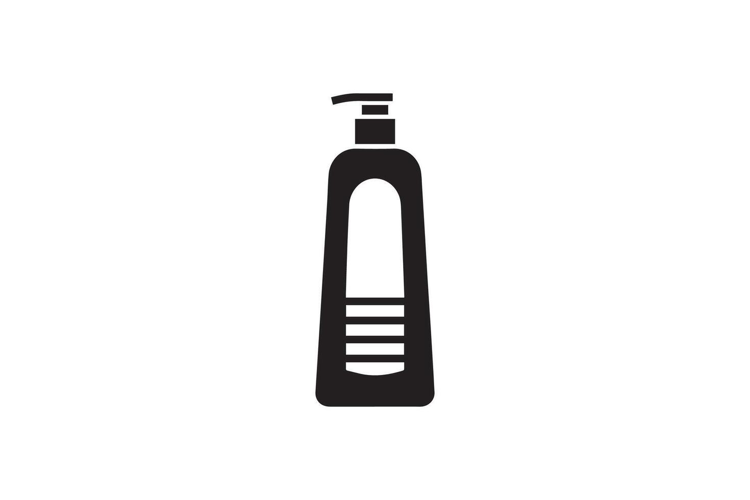 A black and white image of a bottle of shampoo vector
