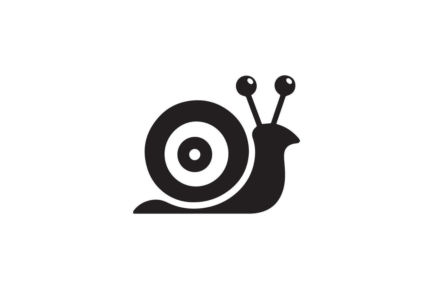 A black and white snail icon on a white background vector