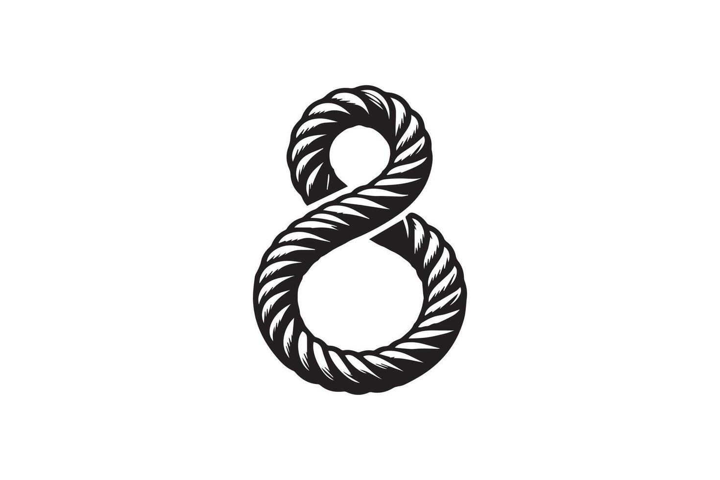 A rope with the number eight in it vector