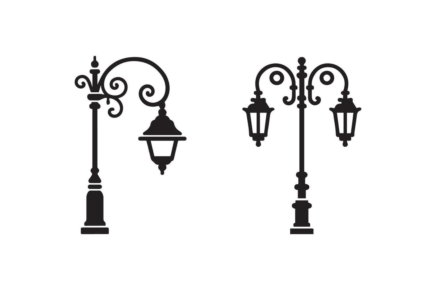 Street lamp illustration vector