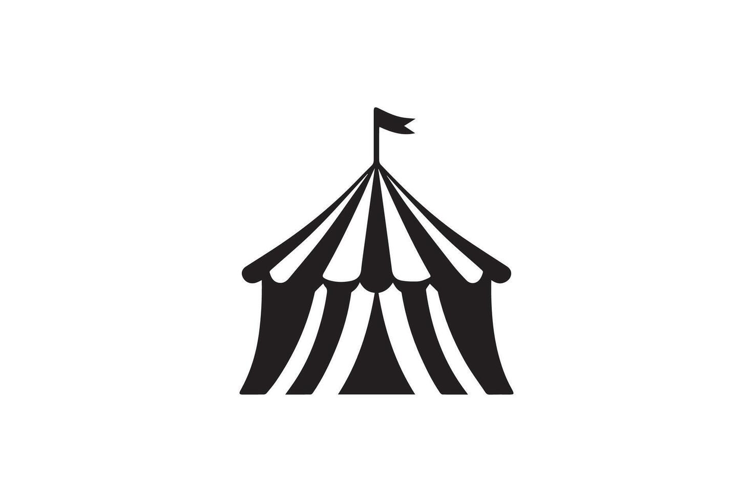 A black and white circus tent logo vector