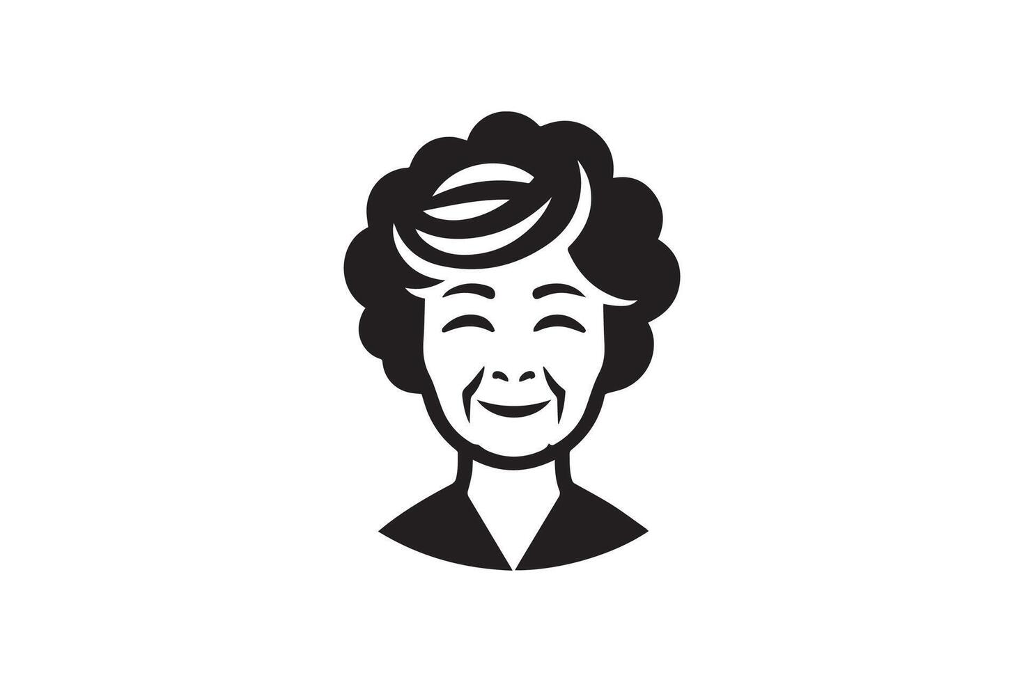 A black and white image of a woman's face vector