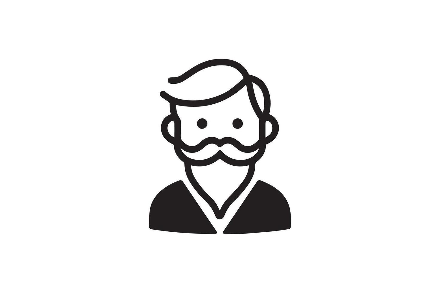 A man with a mustache and beard icon vector