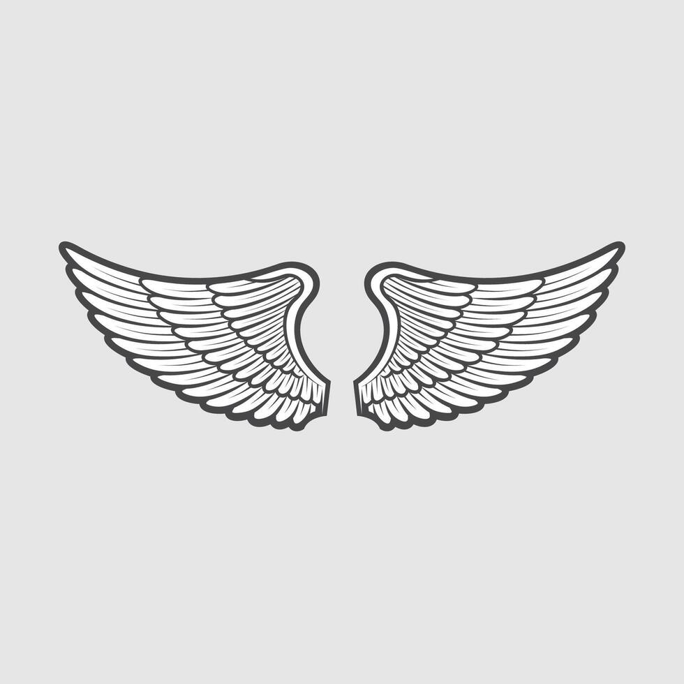 angel wings for logo addition vector