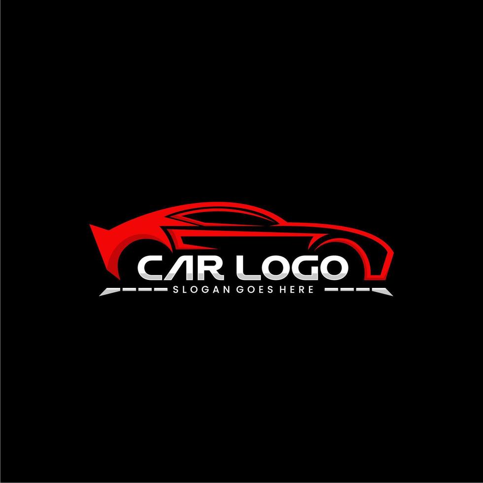 Sports car logo with title and slogan vector