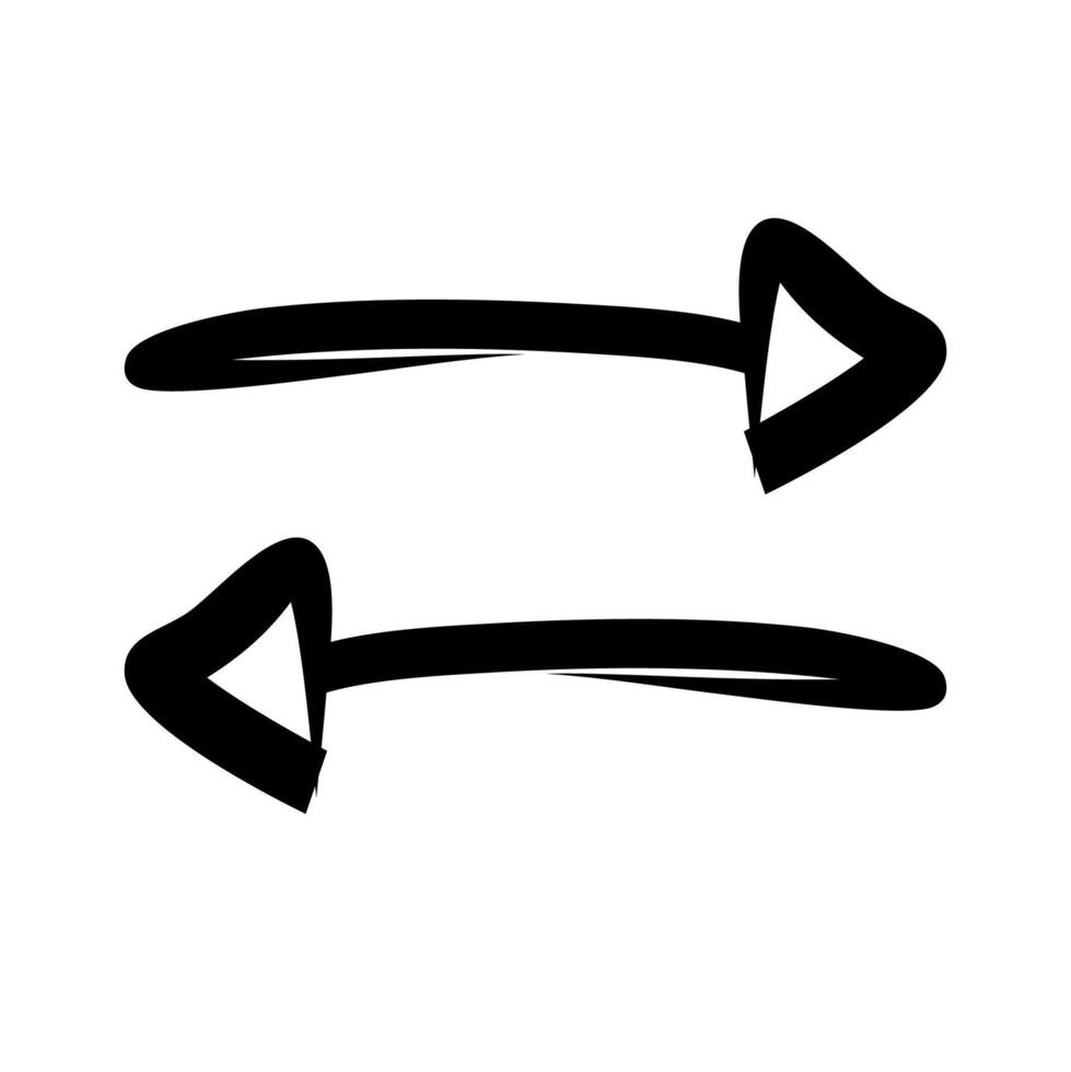 Abstract style arrow icon with right and left direction vector
