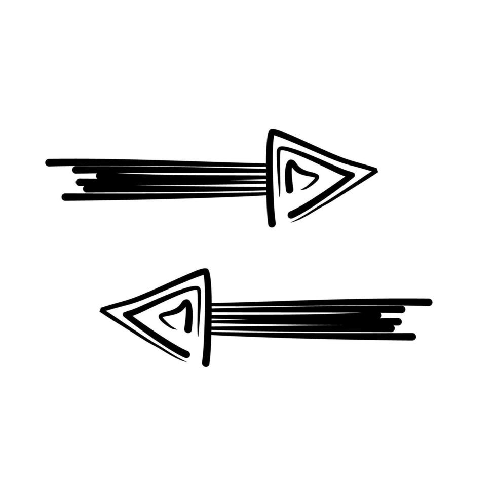 Right and left direction arrow scribble icon vector