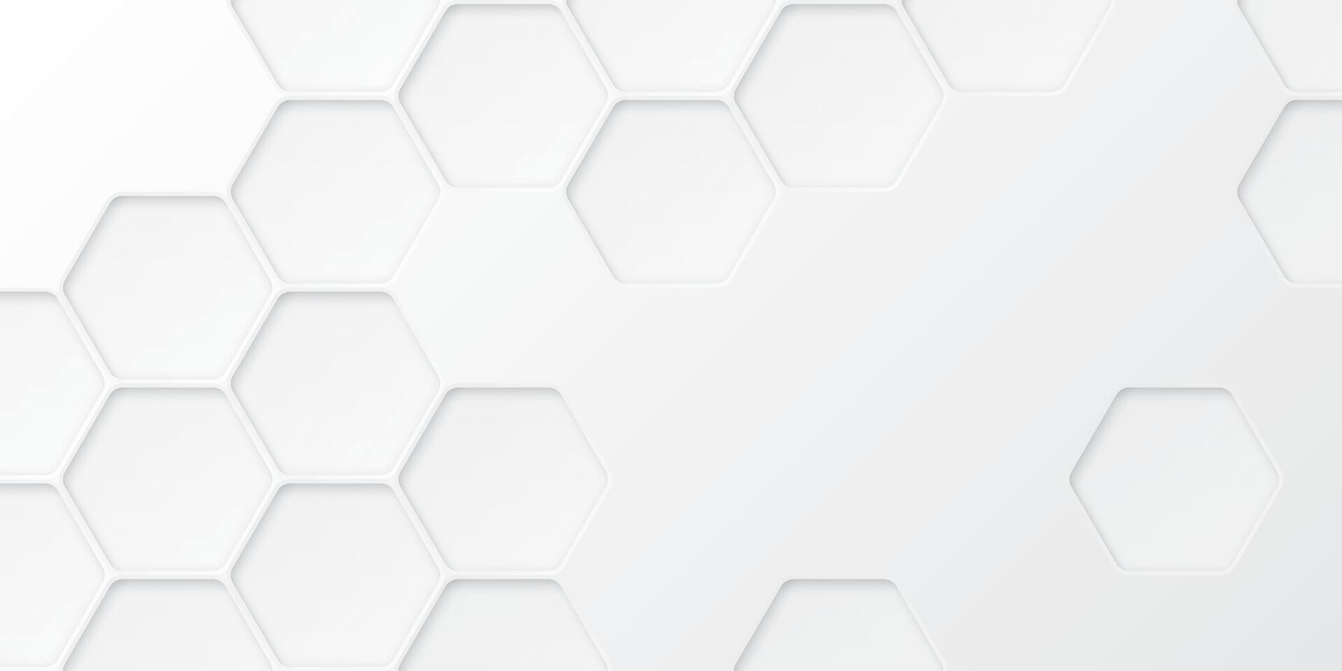 3D futuristic honeycomb random pattern paper cut style on white background graphic illustration have blank space. Rounded hexagon pattern background. vector