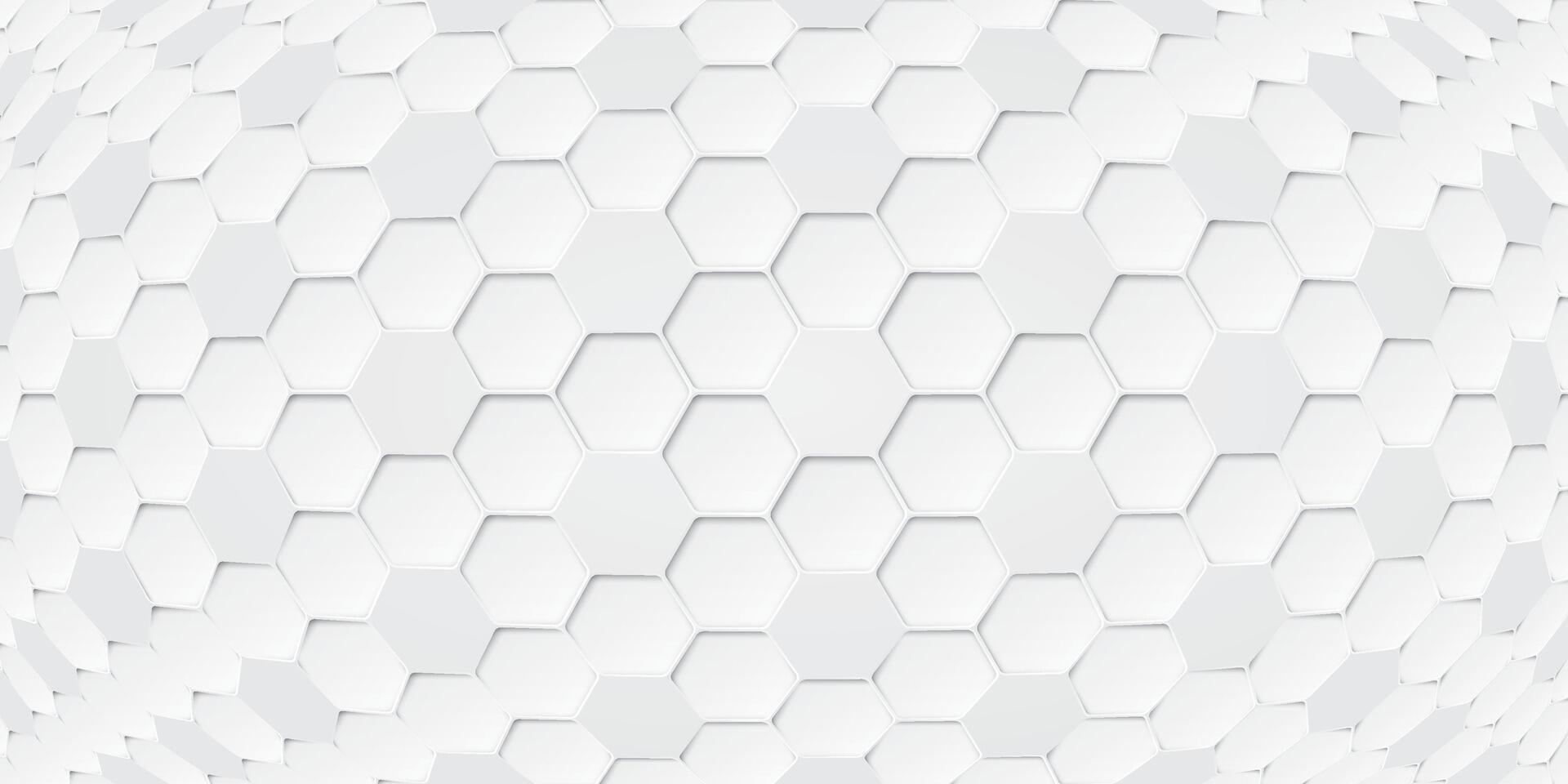 3D futuristic honeycomb bulge pattern white color paper cut style graphic illustration. Rounded hexagon curve out pattern background. vector