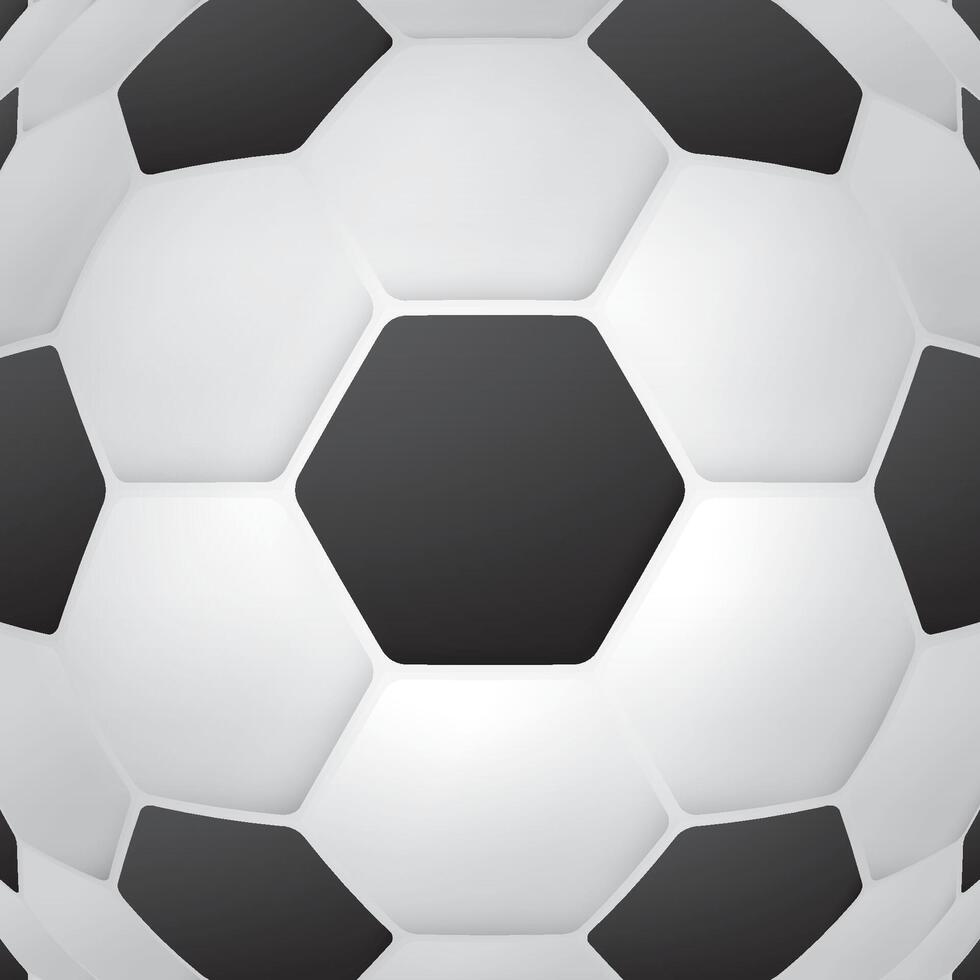 3D black and white hexagon soccer ball curve out pattern square background graphic illustration. vector