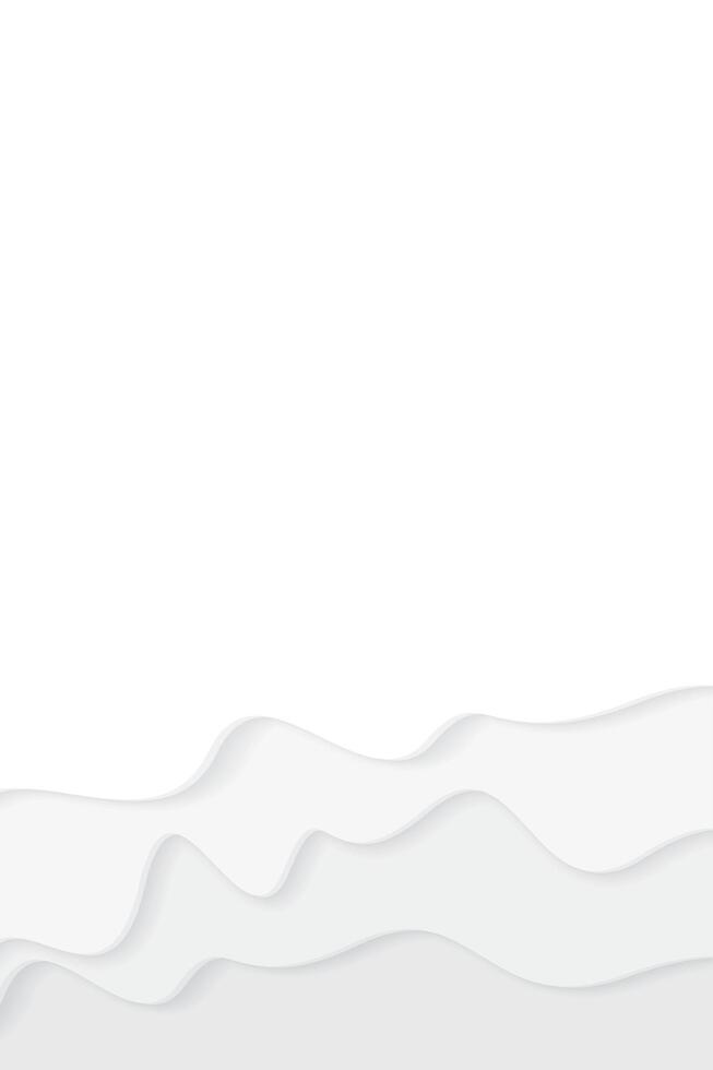 Abstract 3D white liquid flowing on vertical background paper cut style graphic illustration have blank space. vector