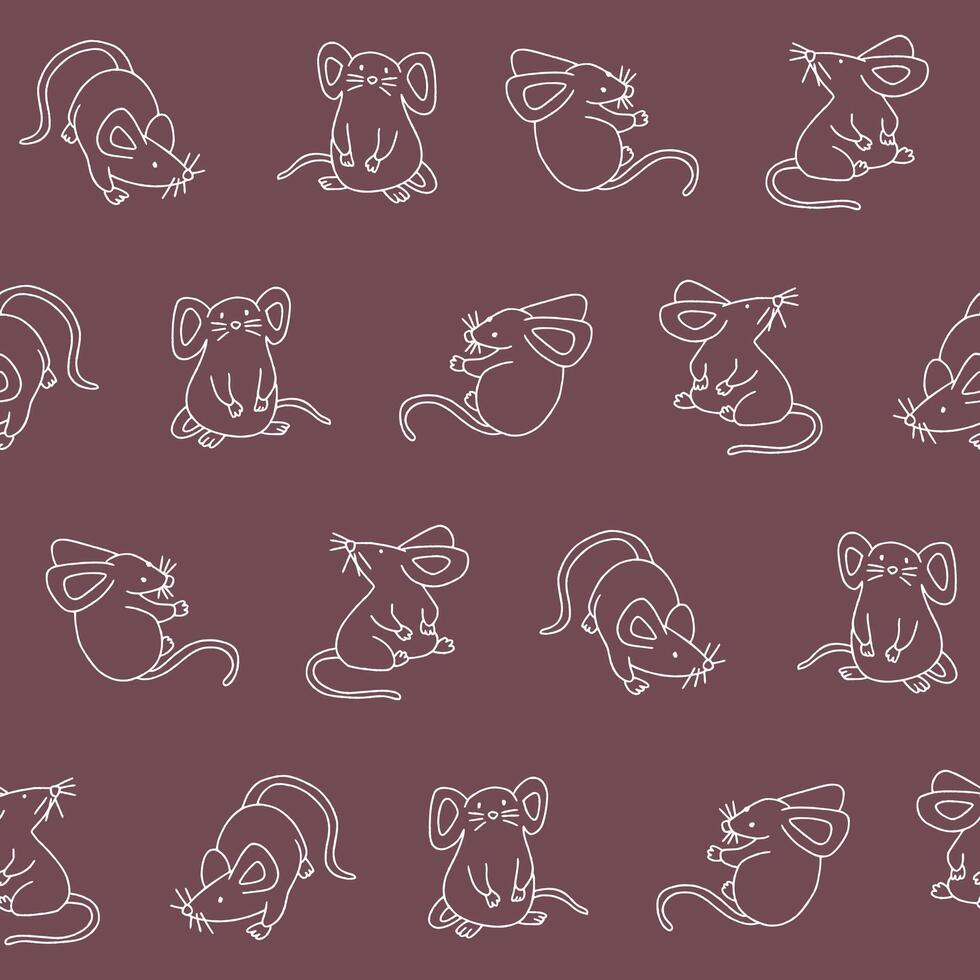 Outline Mouse Seamless Pattern Background for Print Fabric Surface Fashion Wrapping vector