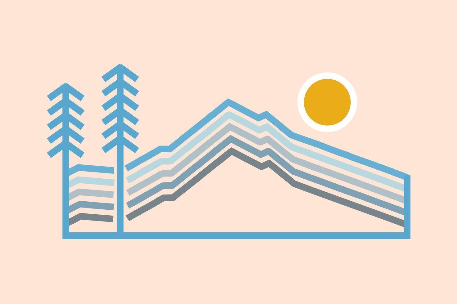 The line illustrated of Mt hood Oregon for t shirt badge design vector