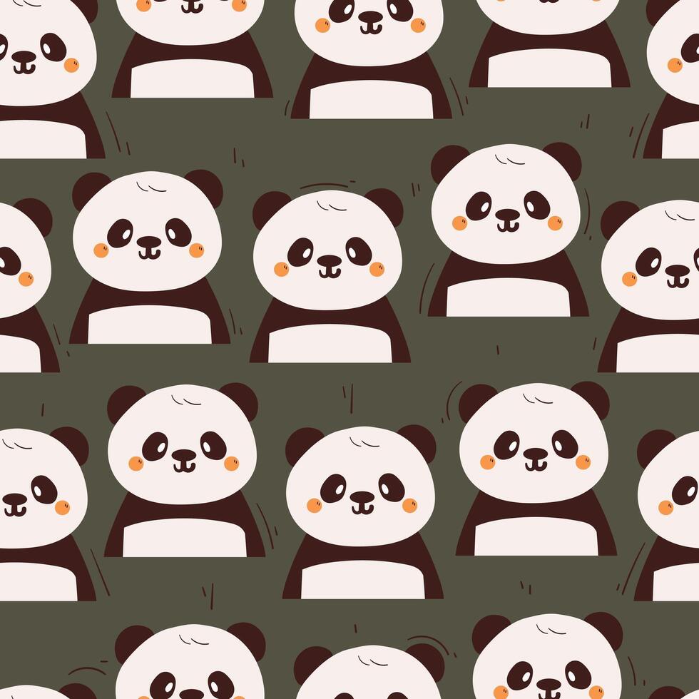 seamless pattern cute cartoon panda. cute animal drawing for wallpaper, pattern, background vector