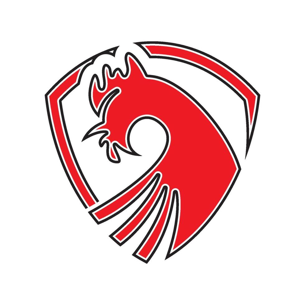 Rooster logo template design vector