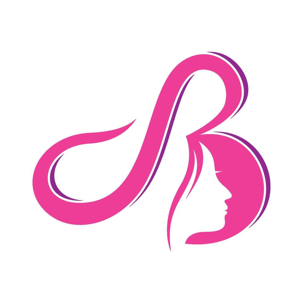 Letter B Woman Face vector
