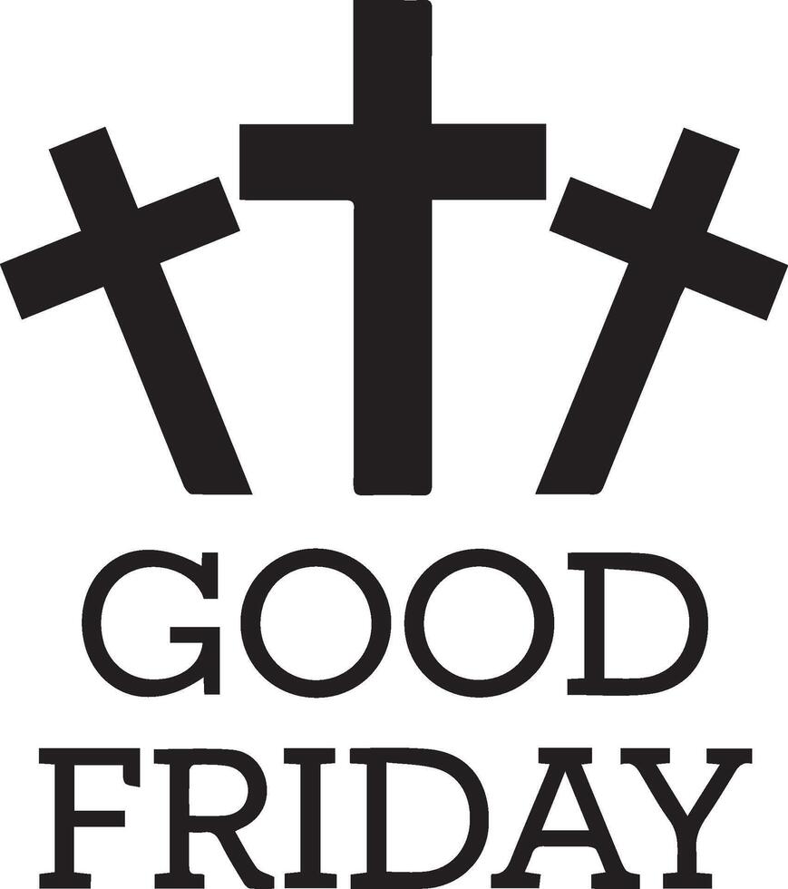Good Friday Typography with Cross Silhouette vector