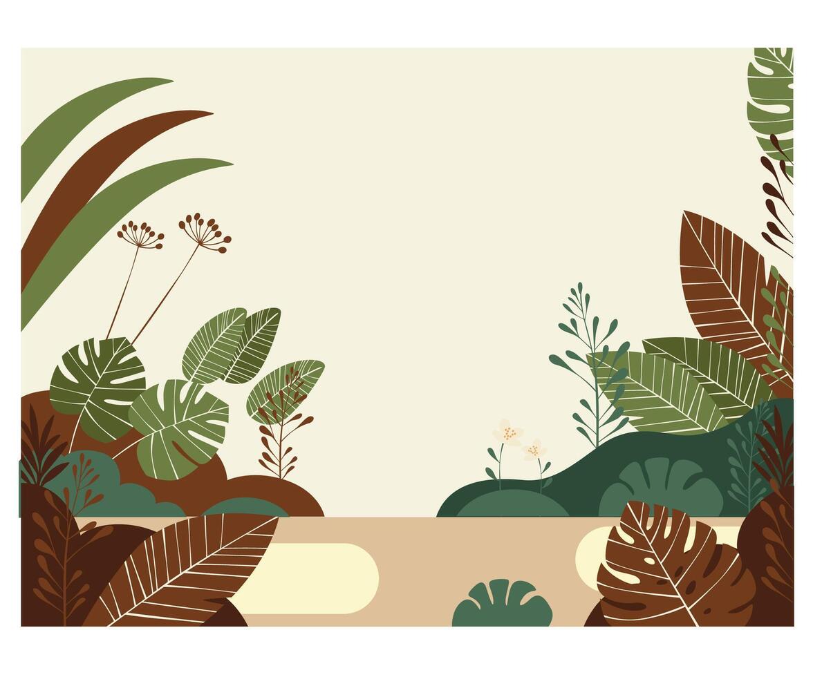 Vibrant Jungle Landscape Illustration for Backgrounds vector