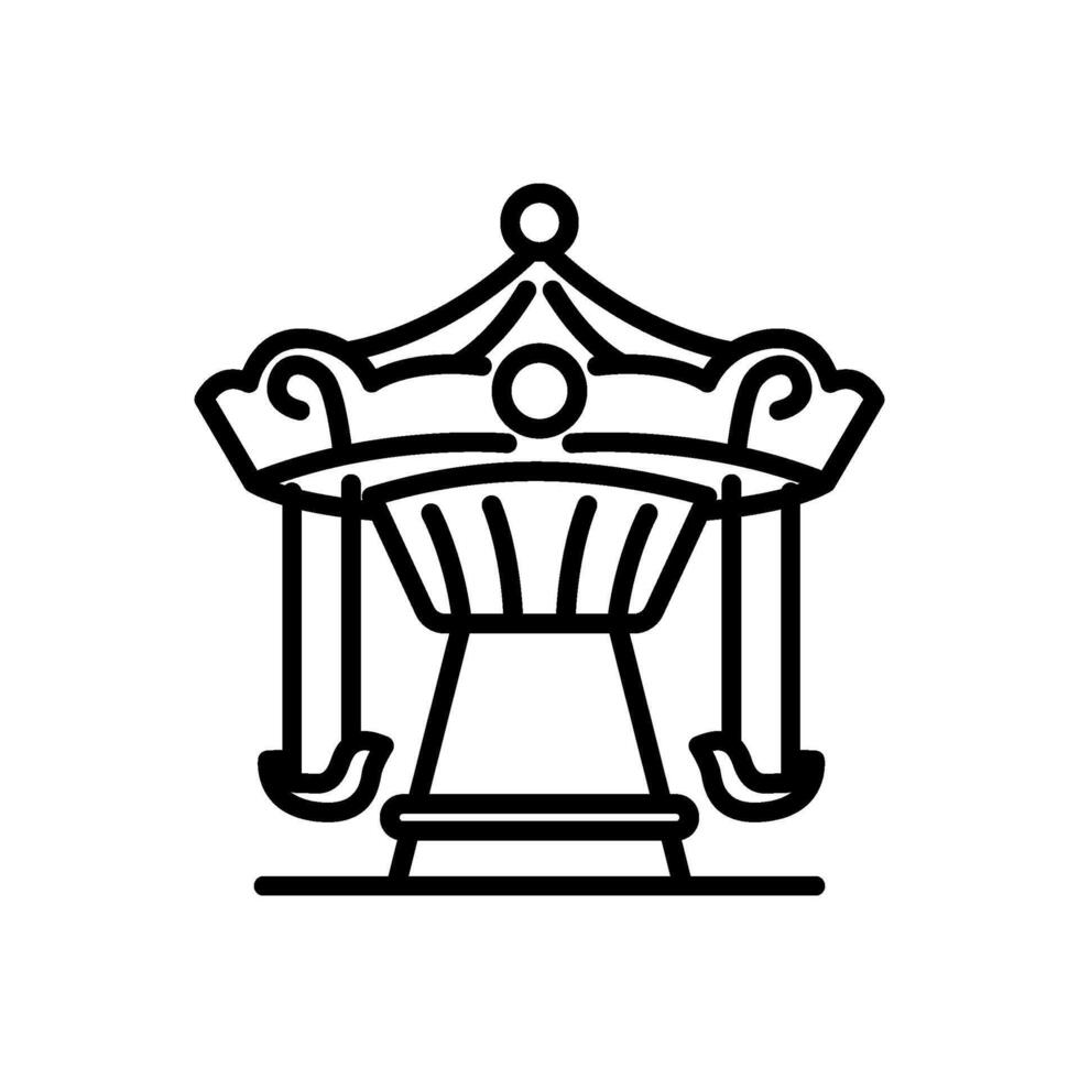 swing attraction icon, line style icon vector