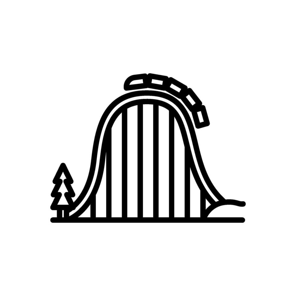 roller coaster icon, line style icon vector