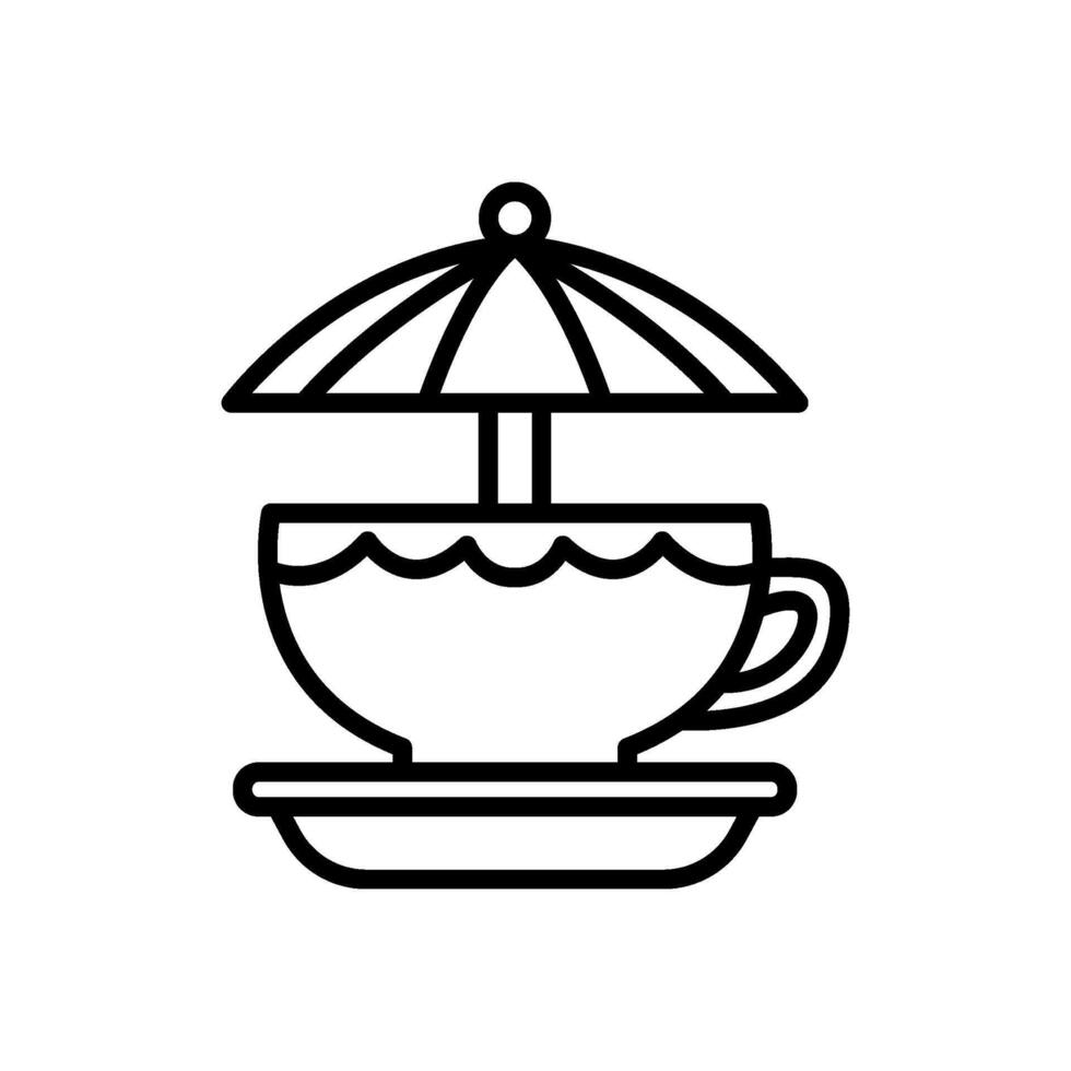 Spinning teacup ride icon, line style icon vector