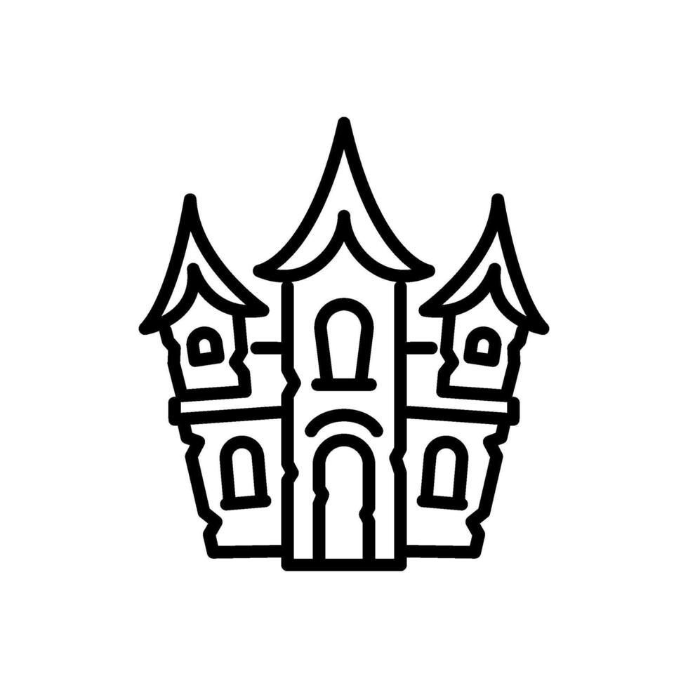 haunted house icon, line style icon vector