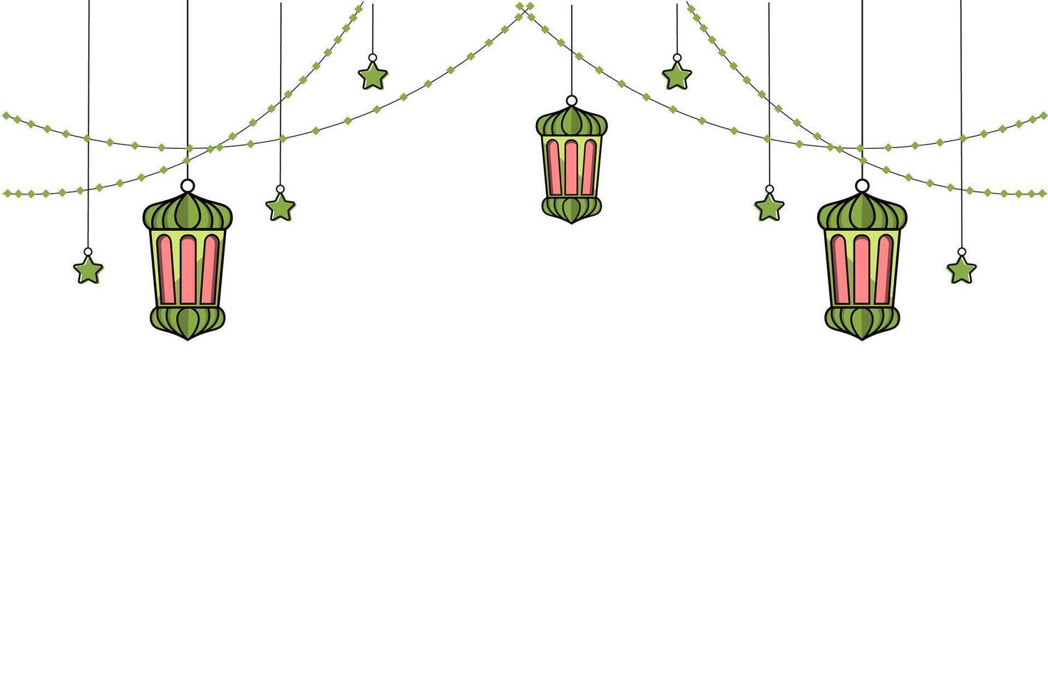 Ramadhan lantern frame illustration design vector