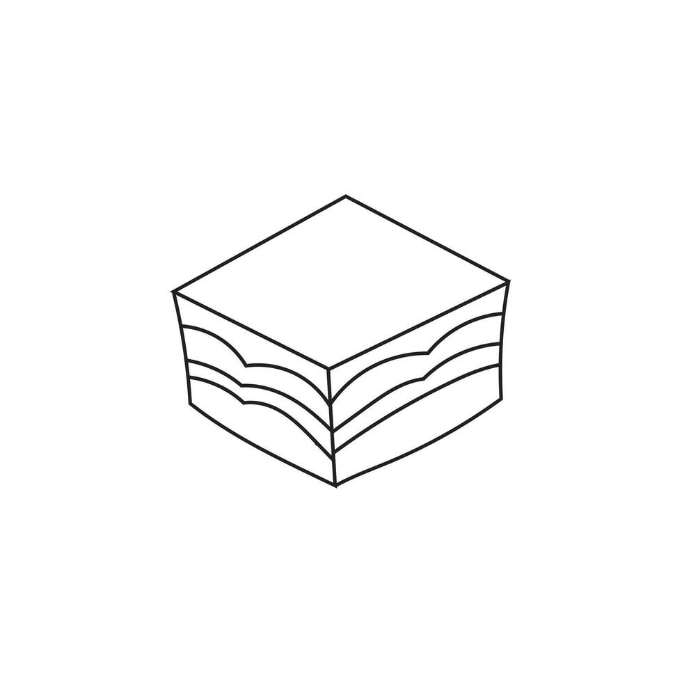 Line art cake with white background vector