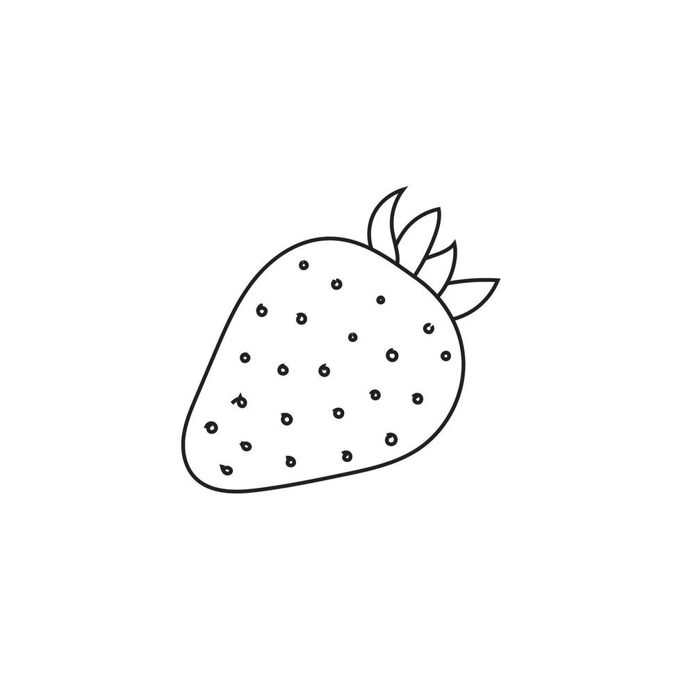 Illustration line sketch strawberry unique design with blank background vector