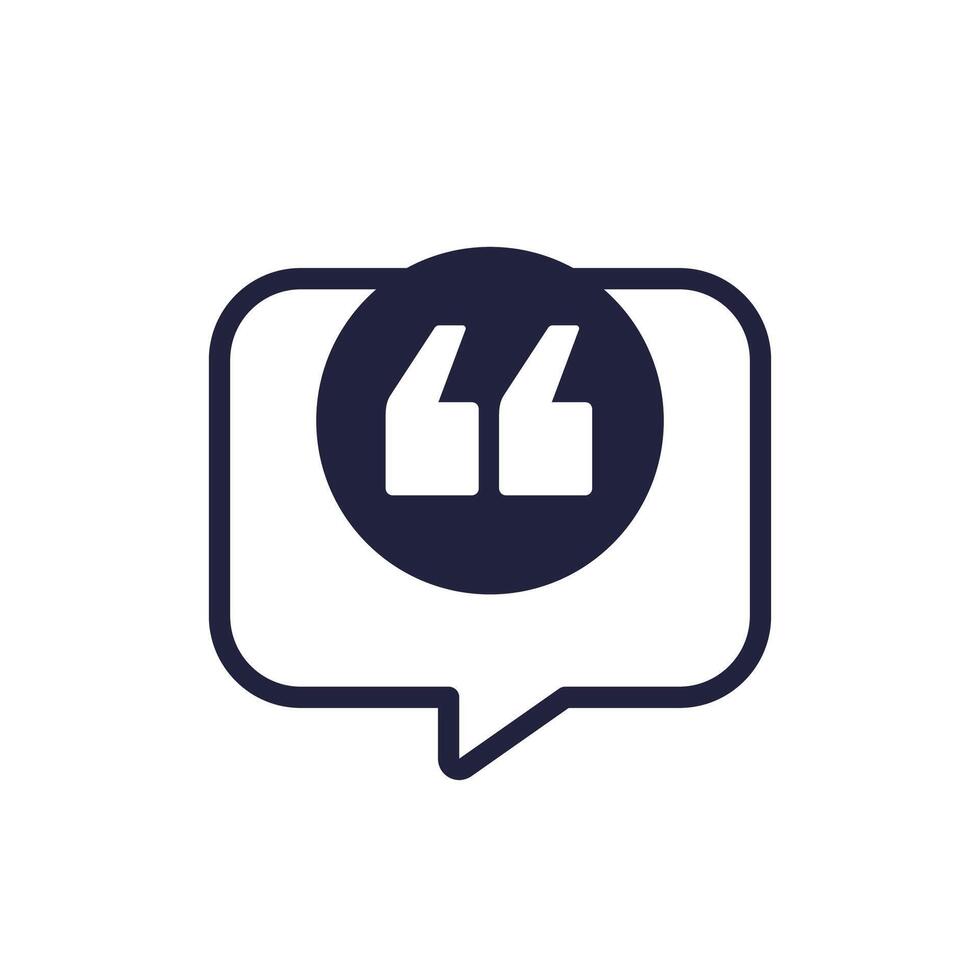 quotation or quote icon on white vector