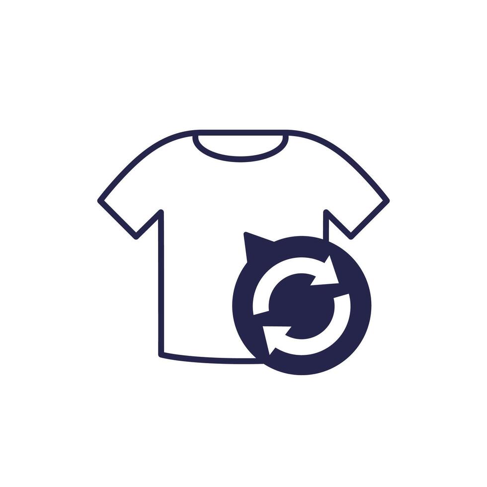 recycling clothes, reuse shirt icon vector