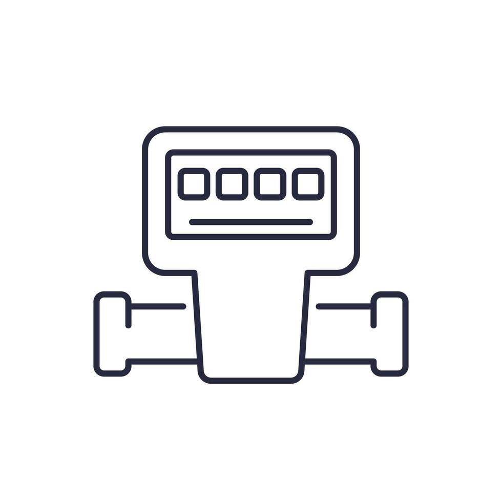 Gas meter icon in line style vector